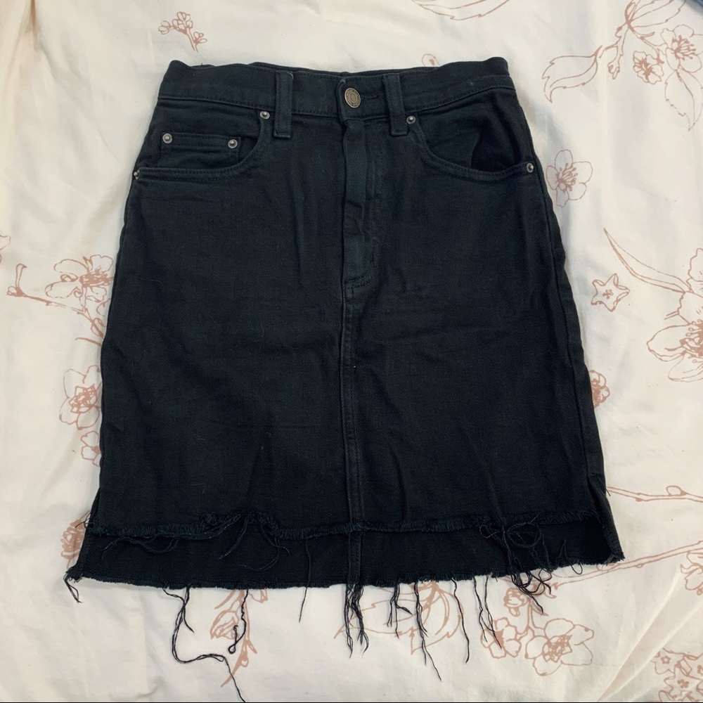 Aritzia Black Denim Skirt